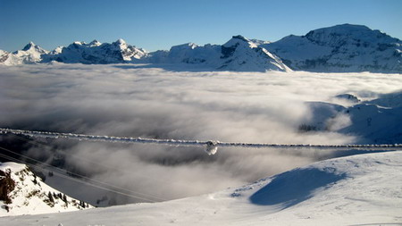 Flaine, view of Mount-Blanc